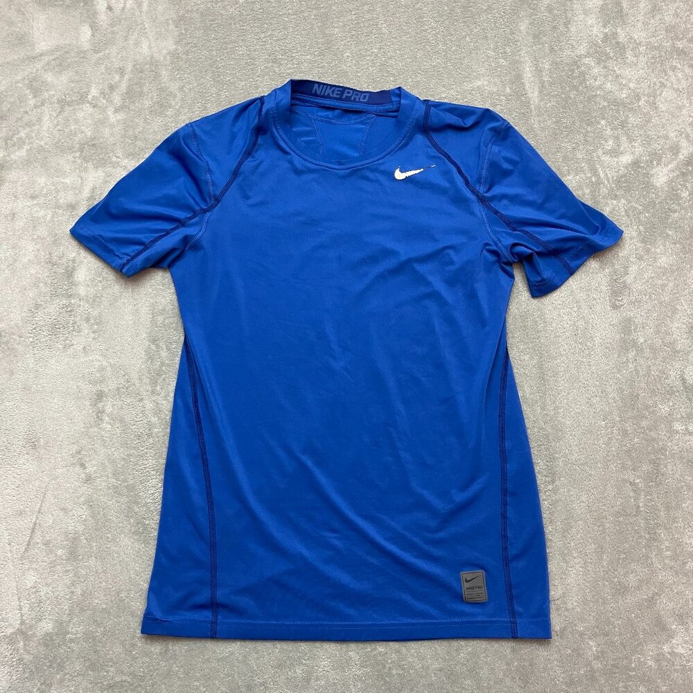 Nike Pro Dri Fit Short Sleeve Shirt Mens Size Small Blue